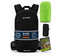 SASMO® Fahrradrucksack (Schwarz) 20l mit Thermofach & Helmnetz | MTB Rucksack - Ultraleicht 550g | Fahrrad Rucksack - inkl. Regenschutz & Handytasche | Trinkrucksack Fahrradrucksack Herren & Damen
