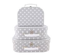 Sass and Belle by RJB Stone Koffer, Trolley, 3-teiliges Kofferset mit Sternen, Grau, 3 Unité (Lot de 1)