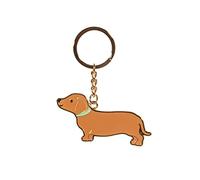 Sass & Belle Dackel-Schlüsselanhänger aus Emaille, braun, One size