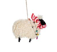 Sass & Belle Hängende Dekoration Schaf im Schal, Filz-Dekoration, Wolle, Weihnachten, Weihnachtsbaum schmücken