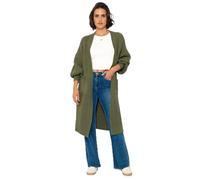 SASSYCLASSY Maxi Cardigan Damen lang - Oversize Strickjacke mit Taschen - Übergangsmantel Longstrickjacke - Strickmantel Herbst Outfit Pullover & Strickjacken für Damen lang - Long Cardigan Khaki XL