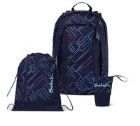 Satch Air Light Edition Schulrucksack Set 3tlg. inkl. Pencil Slider und Sportbeutel (Purple Laser)