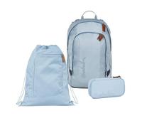 satch Air Schulrucksack Set 3tlg. inkl. Schlamperbox und Sportbeutel (Nordic Ice Blue Skandi Edition)