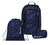 Satch Air Schulrucksack Set 3tlg. inkl. Schlamperbox und Sportbeutel (Purple Laser)