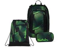 satch Air Schulrucksack Set 3tlg. inkl. Schlamperbox und Sportbeutel (Seismic Green)
