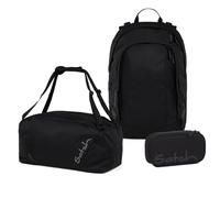 satch Air Schulrucksack Set 3tlg. inkl. Schlamperbox und Sporttasche (Blackjack)