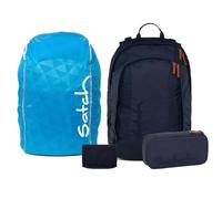 Satch Air Streetwalk Edition Schulrucksack Set 4tlg. inkl. Etui, Börse, Regenhülle (Nordic Blue Skandi Edition)