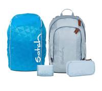 Satch Air Streetwalk Edition Schulrucksack Set 4tlg. inkl. Etui, Börse, Regenhülle (Nordic Ice Blue Skandi Edition)