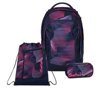 Satch Match Plus Schulrucksack Set 3tlg. inkl. Schlamperbox und Sportbeutel (Seismic PinK)