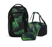 Satch Match Plus Schulrucksack Set 3tlg. inkl. Schlamperbox und Sporttasche (Seismic Green)