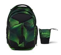 Satch Match Schulrucksack Set 2tlg. inkl. Pencil Slider (Seismic Green)