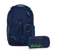 Satch Match Schulrucksack Set 2tlg. inkl. Schlamperbox (Blue Tech)