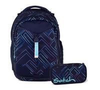 Satch Match Schulrucksack Set 2tlg. inkl. Schlamperbox (Purple Laser)