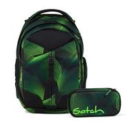 satch Match Schulrucksack Set 2tlg. inkl. Schlamperbox (Seismic Green)
