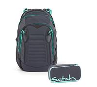 Satch Match Schulrucksack Set 2tlg. mit Schlamperbox (Mint Phantom)