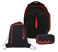 Satch Match Schulrucksack Set 3tlg. inkl. Schlamperbox und Sportbeutel (Fire Phantom)