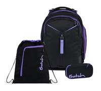 Satch Match Schulrucksack Set 3tlg. inkl. Schlamperbox und Sportbeutel (Purple Phantom)