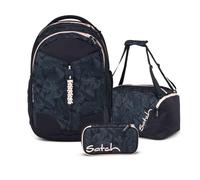 Satch Match Schulrucksack Set 3tlg. inkl. Schlamperbox und Sporttasche (Midnight Jungle)