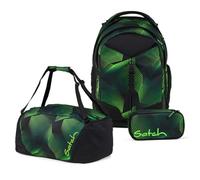 Satch Match Schulrucksack Set 3tlg. inkl. Schlamperbox und Sporttasche (Seismic Green)