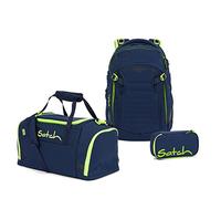 Satch Match Schulrucksack Set 3tlg. mit Sporttasche und Schlamperbox (Toxic Yellow)