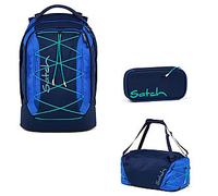 Satch Pack Crossed Blue 3tlg. Schulrucksack-Set
