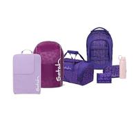 Satch Pack Edition Schulrucksack Set 7tlg. inkl. Schlamperbox, Regencape, Geldbörse, Heftebox, Trinkflasche und Sporttasche (Bright Faces)