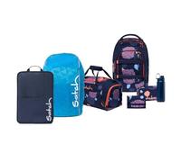 satch Pack Edition Schulrucksack Set 7tlg. inkl. Schlamperbox, Regencape, Geldbörse, Heftebox, Trinkflasche und Sporttasche (Coral Reef)