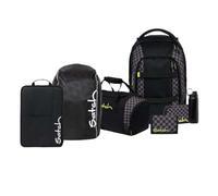 Satch Pack Edition Schulrucksack Set 7tlg. inkl. Schlamperbox, Regencape, Geldbörse, Heftebox, Trinkflasche und Sporttasche (Dark Skate)