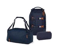 Satch Pack Nordic Black Skandi Edition Schulrucksack Set 3tlg. inkl. Schlamperbox und Sporttasche (Nordic Blue)