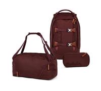 satch Pack Nordic Black Skandi Edition Schulrucksack Set 3tlg. inkl. Schlamperbox und Sporttasche (Nordic Ruby)