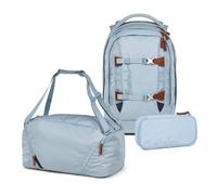 Satch Pack Nordic Black Skandi Edition Schulrucksack Set 3tlg. inkl. Schlamperbox und Sporttasche (Nordic Ice Blue)