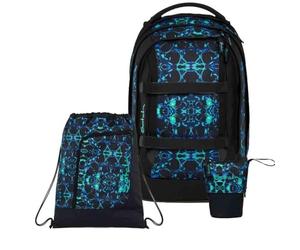 Satch Pack Pencil Slider Light Edition Schulrucksack Set 3tlg. inkl. Sportbeutel (Caleido Blue)