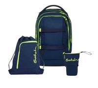 Satch Pack Pencil Slider Light Edition Schulrucksack Set 3tlg. inkl. Sportbeutel (Toxic Yellow)