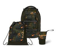 satch Pack Pencil Slider Light Edition Schulrucksack Set 3tlg. mit Sportbeutel (Jurassic Jungle)