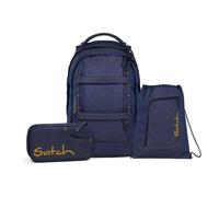 Satch PACK Schulrucksack Denim Blue Special Edition Set 3tlg.