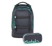 satch pack Schulrucksack Set 2tlg. inkl. Schlamperbox (Mint Phantom)