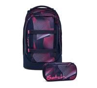 satch pack Schulrucksack Set 2tlg. inkl. Schlamperbox (Seismic Pink)