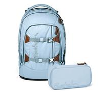 satch Pack Schulrucksack Set 2tlg. mit Schlamperbox (Nordic Ice Blue), 45 x 30 x 22 cm