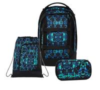 Satch Pack Schulrucksack Set 3tlg. inkl. Schlamperbox und Sportbeutel (Caleido Blue)
