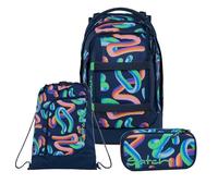 Satch Pack Schulrucksack Set 3tlg. inkl. Schlamperbox und Sportbeutel (Crazy Twist)