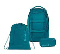 Satch Pack Schulrucksack Set 3tlg. inkl. Schlamperbox und Sportbeutel (Deep Petrol)