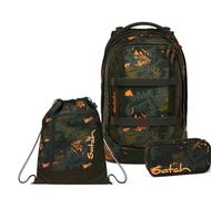 Satch Pack Schulrucksack Set 3tlg. inkl. Schlamperbox und Sportbeutel (Jurassic Jungle)