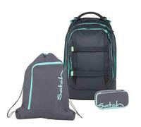 Satch Pack Schulrucksack Set 3tlg. inkl. Schlamperbox und Sportbeutel (Mint Phantom)