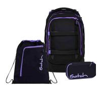 satch Pack Schulrucksack Set 3tlg. inkl. Schlamperbox und Sportbeutel (Purple Phantom)