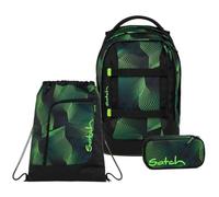 satch Pack Schulrucksack Set 3tlg. inkl. Schlamperbox und Sportbeutel (Seismic Green)