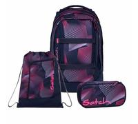 satch Pack Schulrucksack Set 3tlg. inkl. Schlamperbox und Sportbeutel (Seismic Pink)