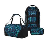 satch Pack Schulrucksack Set 3tlg. inkl. Schlamperbox und Sporttasche (Caleido Blue)
