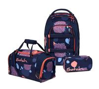 satch Pack Schulrucksack Set 3tlg. inkl. Schlamperbox und Sporttasche (Coral Reef)