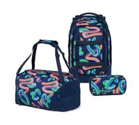 Satch Pack Schulrucksack Set 3tlg. inkl. Schlamperbox und Sporttasche (Crazy Twist)