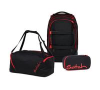 satch Pack Schulrucksack Set 3tlg. inkl. Schlamperbox und Sporttasche (Fire Phantom)